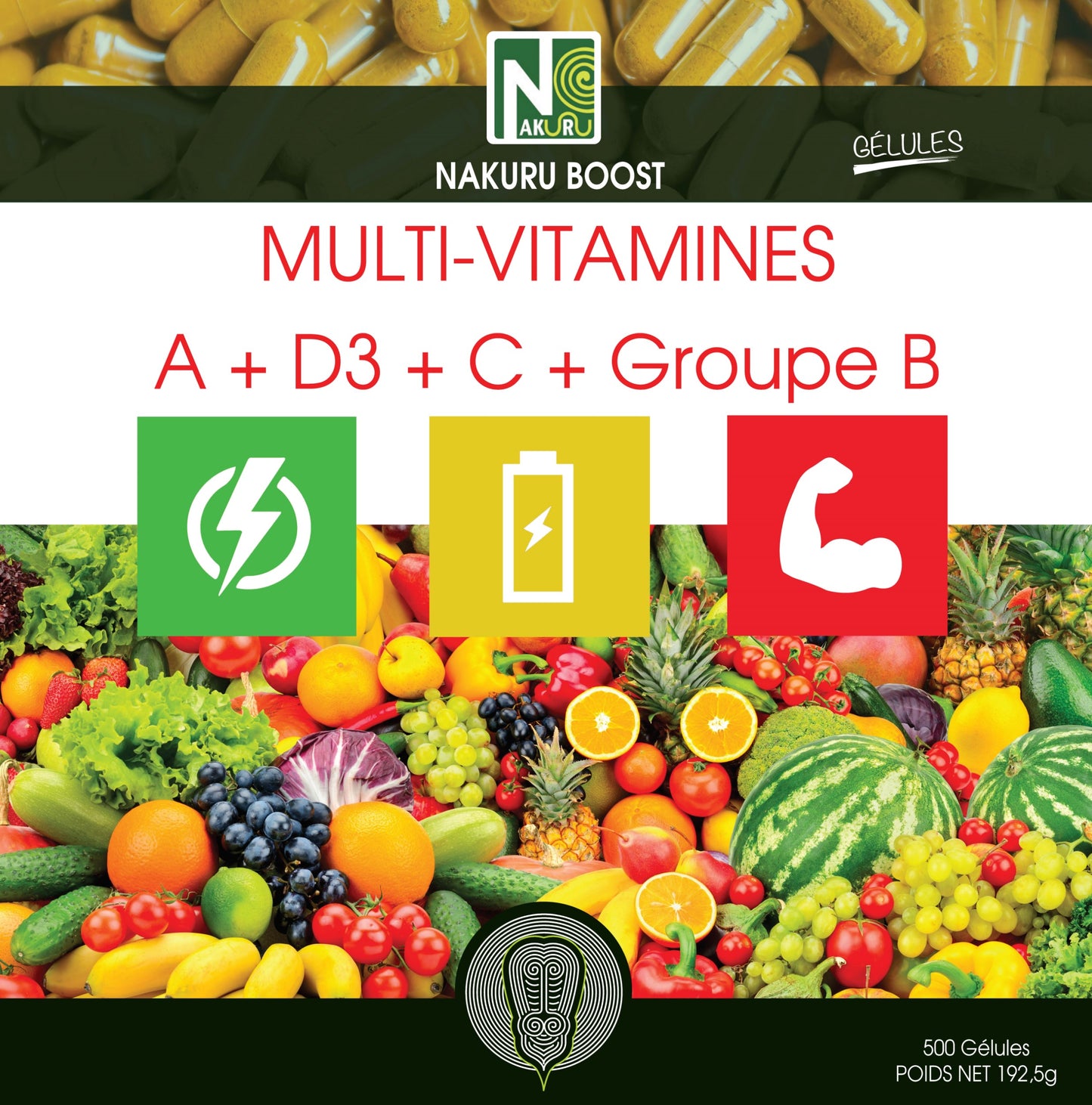 Multi-Vitamines | 500 Gélules | Gamme Boost | Fabriqué en France | Vitamine A + D3 + C + Groupe B