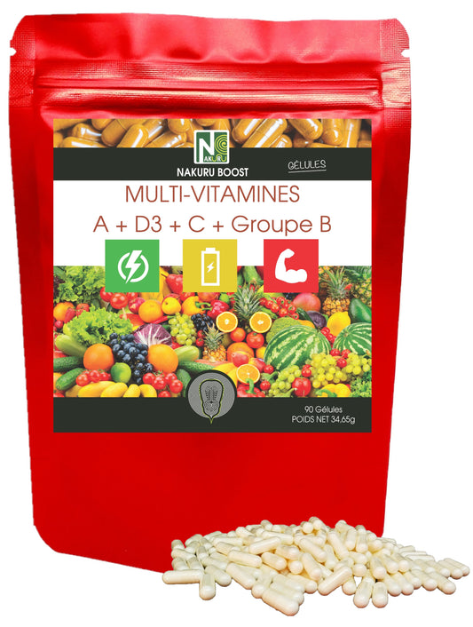 Multi-Vitamines | 90 Gélules | Gamme Boost | Fabriqué en France | Vitamine A + D3 + C + Groupe B
