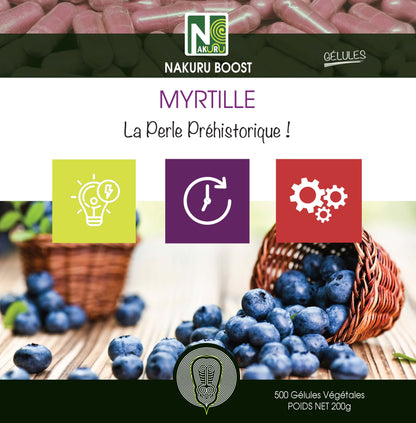Myrtille | 500 Gélules Végétales| Gamme Boost | Fabriqué en France | "La Perle Préhistorique!"