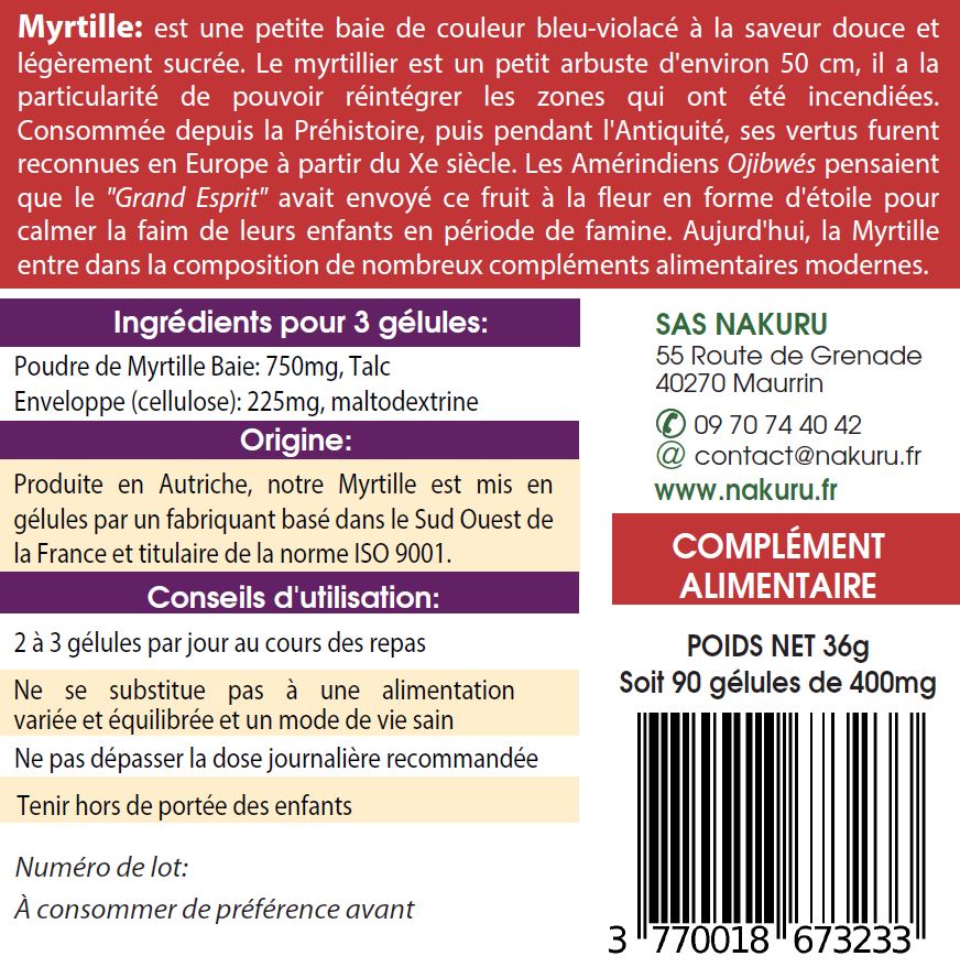 Myrtille | 90 Gélules Végétales| Gamme Boost | Fabriqué en France | "La Perle Préhistorique!"