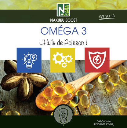 Oméga 3 | 360 Capsules | Gamme Boost | Fabriqué en France | "L'Huile de Poisson !"