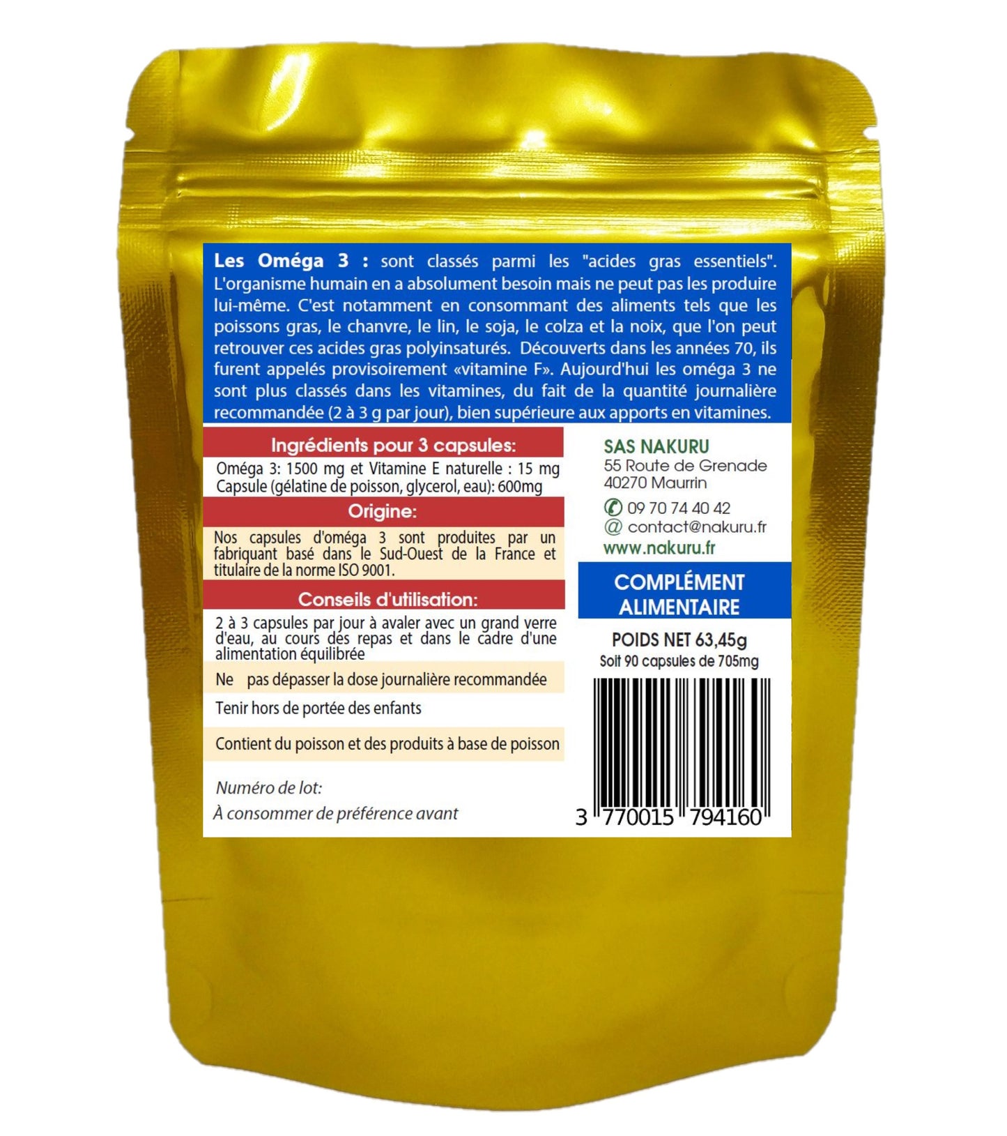 Oméga 3 | 90 Capsules | Gamme Boost | Fabriqué en France
