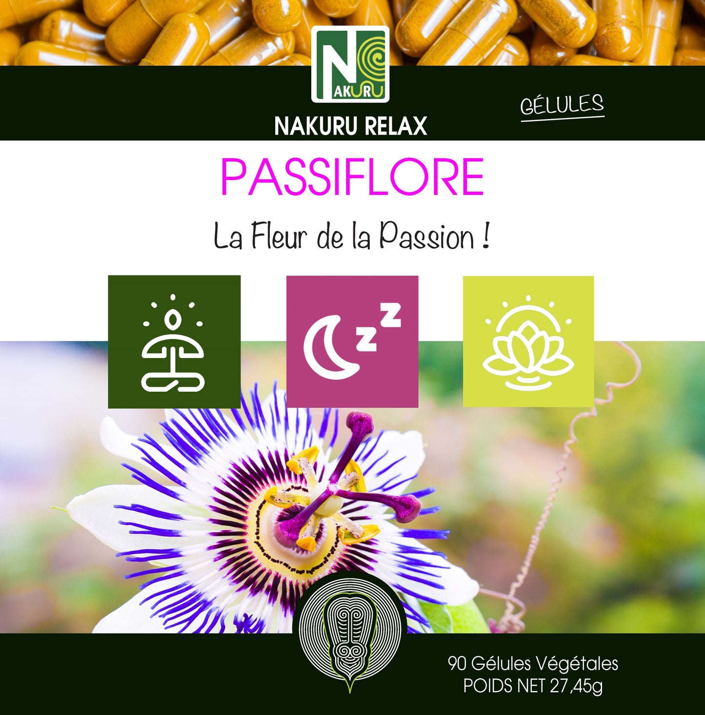 Passiflore | 90 Gélules Végétales |Gamme Relax | Fabriqué en France | "La Fleur de la Passion!"