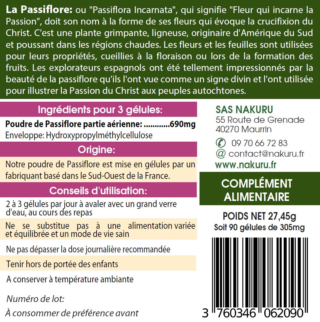 Passiflore | 90 Gélules Végétales |Gamme Relax | Fabriqué en France | "La Fleur de la Passion!"