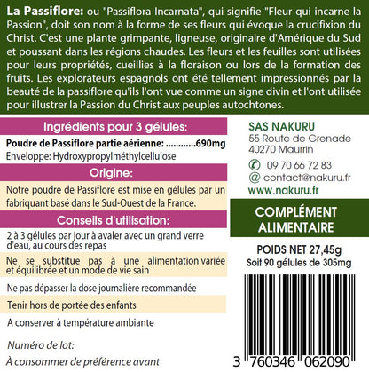 Passiflore | 90 Gélules Végétales |Gamme Relax | Fabriqué en France | "La Fleur de la Passion!"