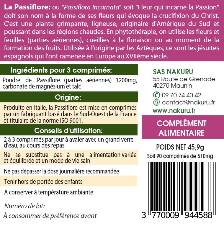 Passiflore | 90 Comprimés | Gamme Relax | Fabriqué en France | "La Fleur Apaisante!"