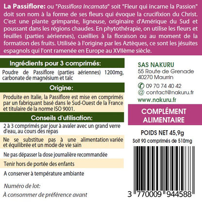 Passiflore | 90 Comprimés | Gamme Relax | Fabriqué en France | "La Fleur Apaisante!"