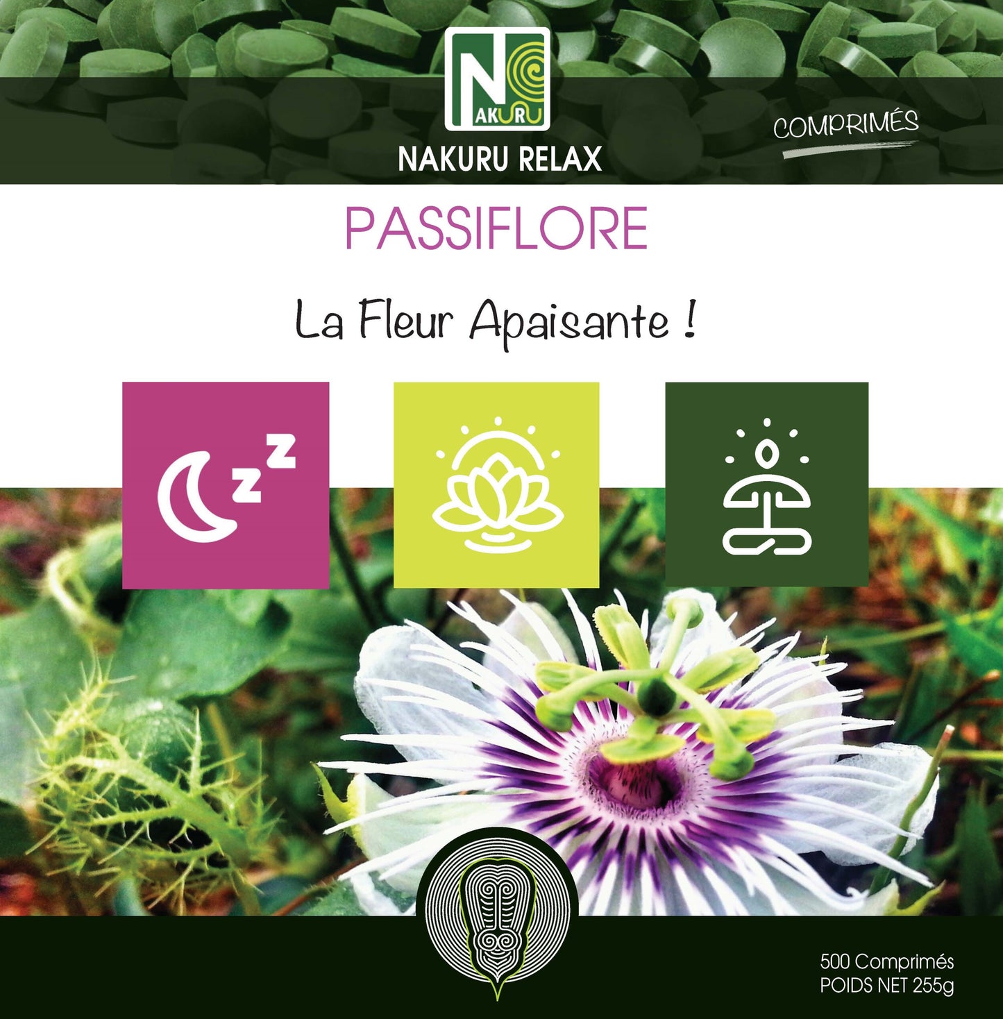 Passiflore | 500 Comprimés | Gamme Relax | Fabriqué en France | "La Fleur Apaisante!"