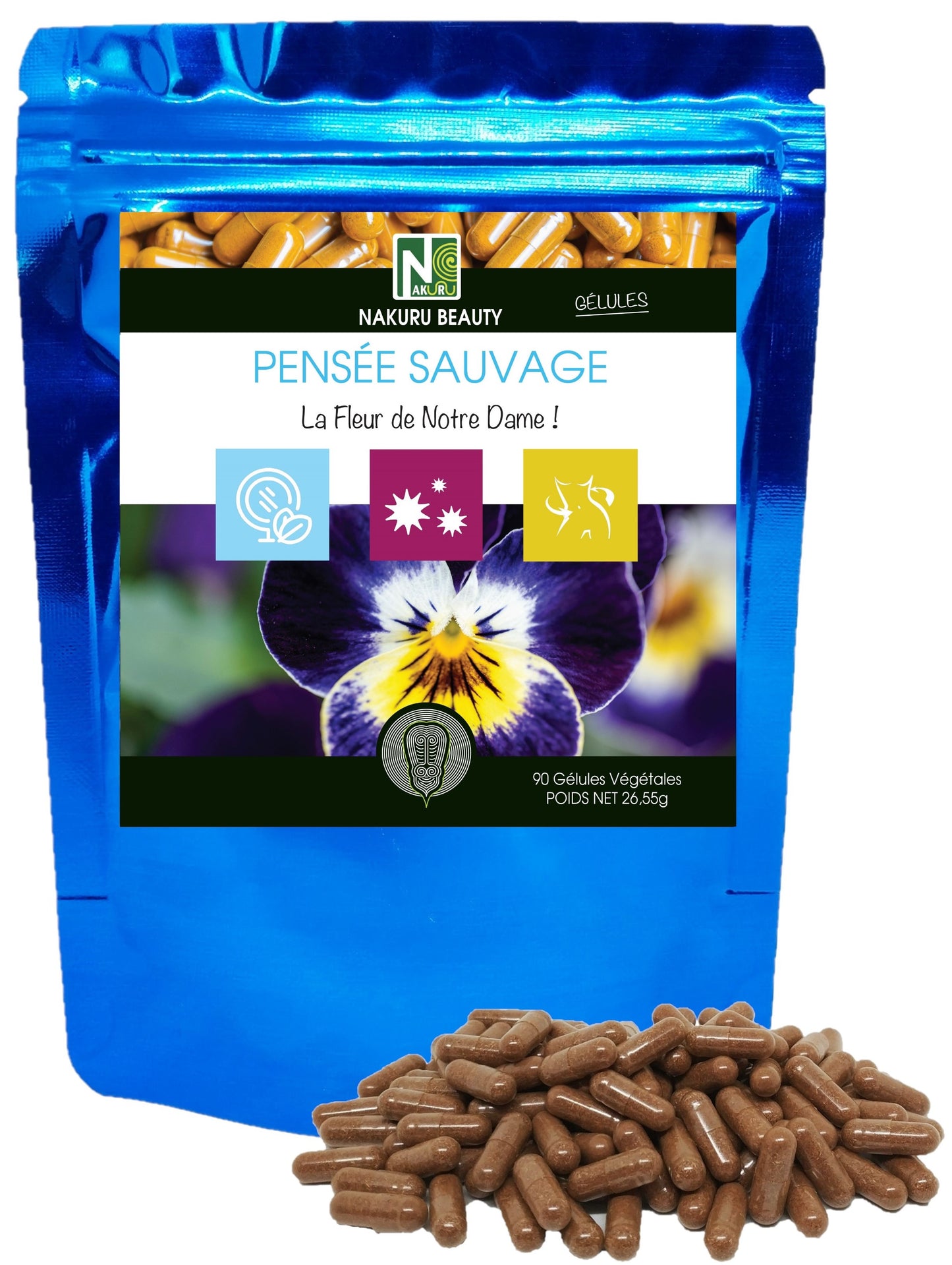 Pensée Sauvage | 90 Gélules Végétales | Gamme Beauty | Fabriqué en France | "La Fleur de Notre Dame!"