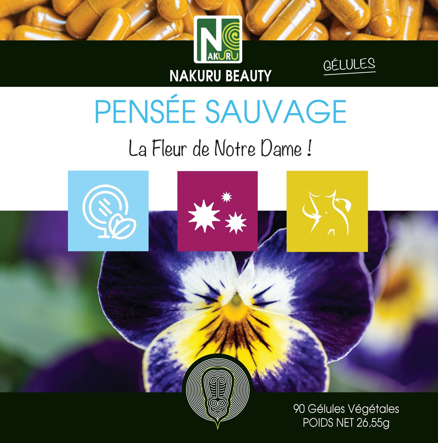 Pensée Sauvage | 90 Gélules Végétales | Gamme Beauty | Fabriqué en France | "La Fleur de Notre Dame!"