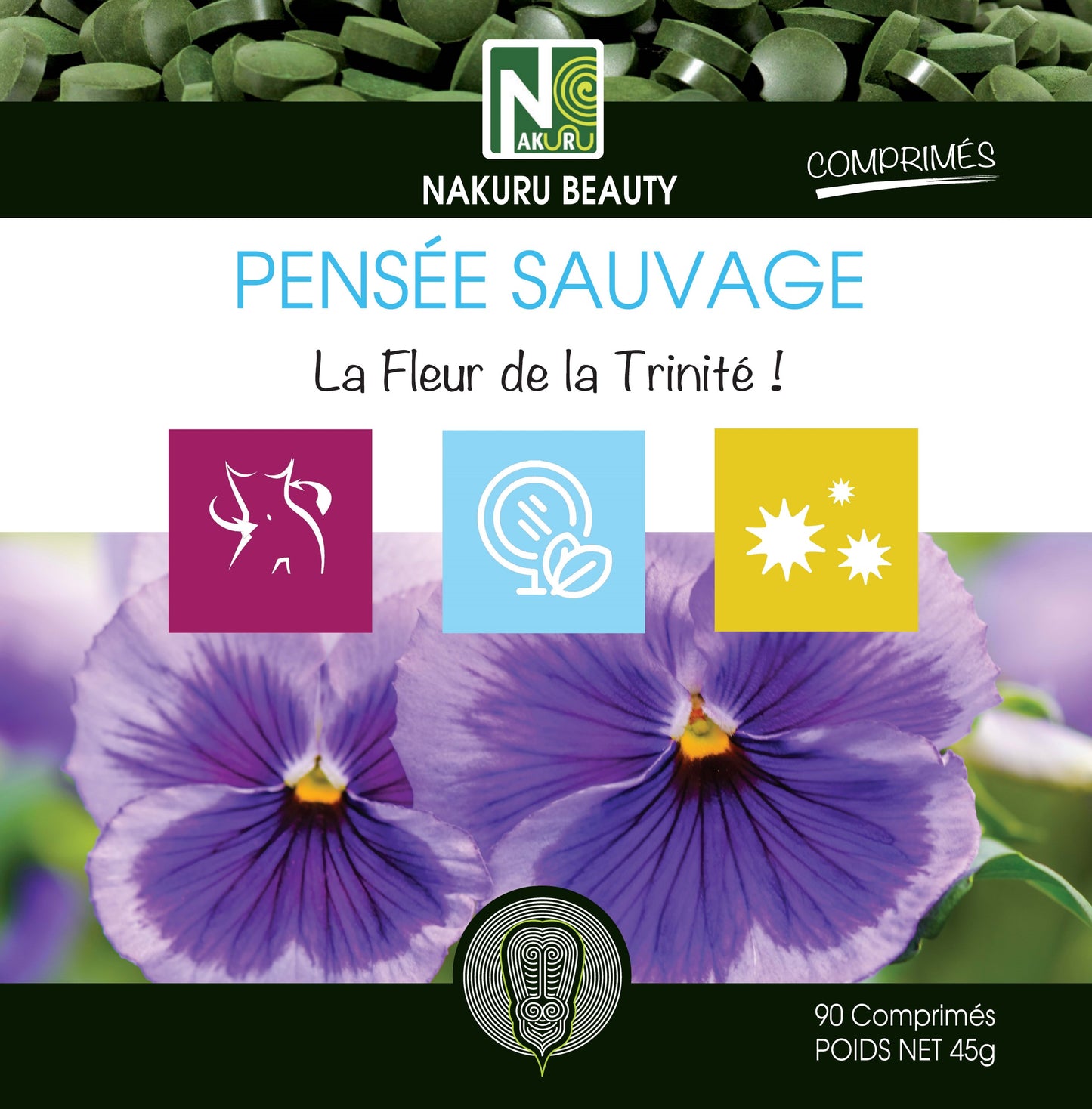 Pensée Sauvage | 90 Comprimés | Gamme Beauty | Fabriqué en France | "La Fleur de la Trinité!"