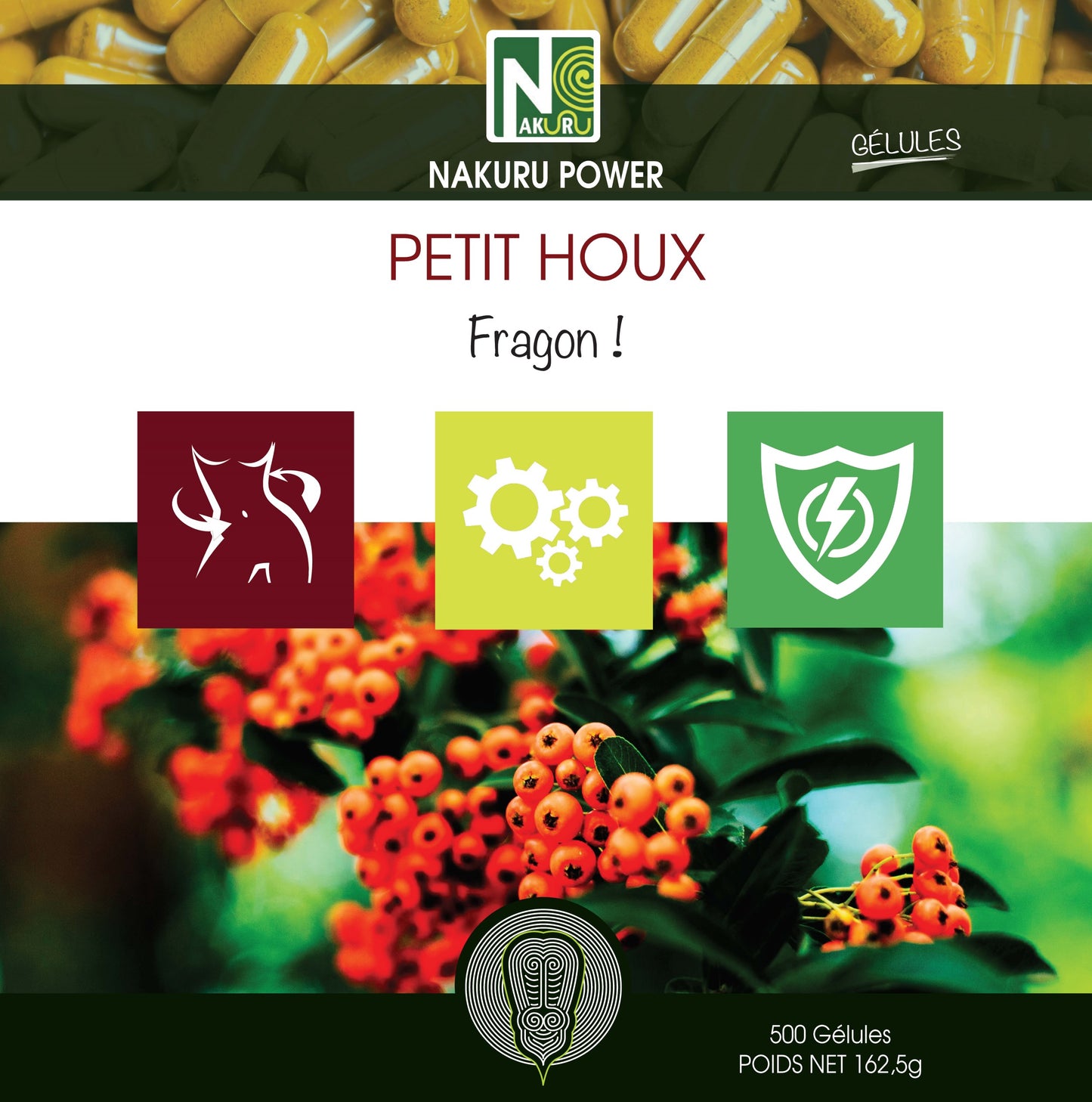 Petit Houx | 500 Gélules |Gamme Power | Fabriqué en France | "Fragon !"