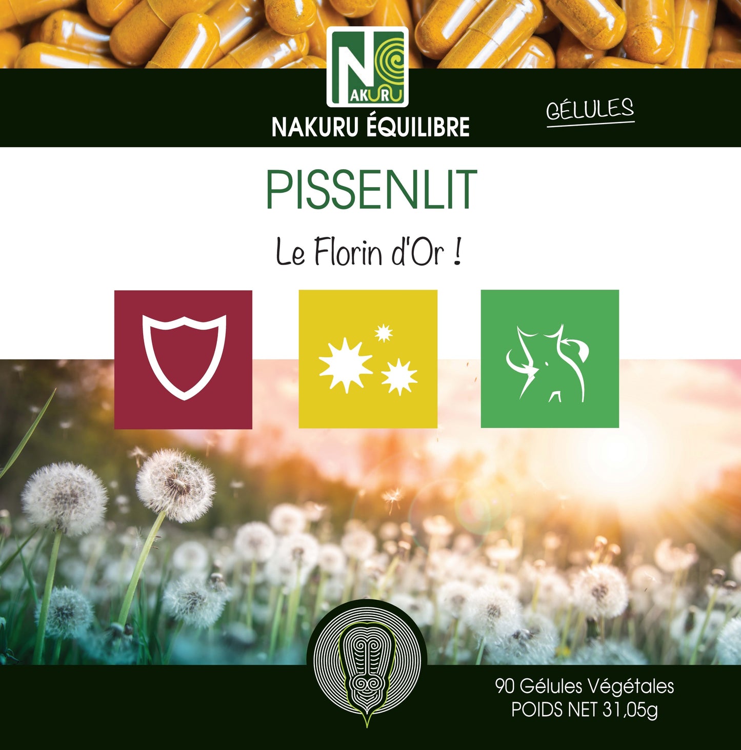 Pissenlit | 90 Gélules Végétales | Gamme Equilibre | Fabriqué en France | "Le Florin d'Or!"