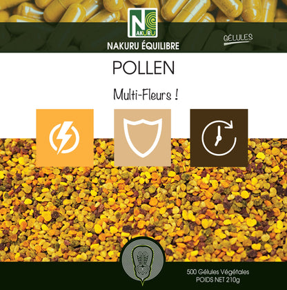 Pollen | 500 Gélules | Gamme Équilibre | Fabriqué en France | "Multi-Fleurs!"