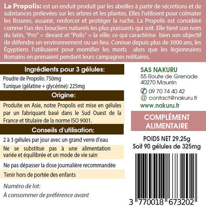 Propolis | 90 Gélules |Gamme Boost | Fabriqué en France | "Le Trésor des Abeilles !"