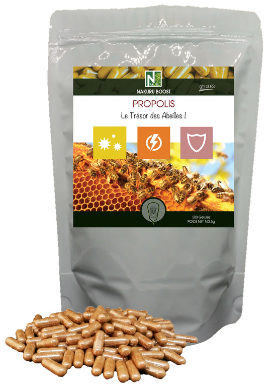 Propolis | 500 Gélules |Gamme Boost | Fabriqué en France | "Le Trésor des Abeilles !"