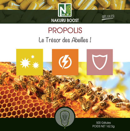 Propolis | 500 Gélules |Gamme Boost | Fabriqué en France | "Le Trésor des Abeilles !"