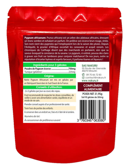Pygeum Africanum | 90 Gélules | Gamme Power | Fabriqué en France | "L' Écorce du Patriarche !"