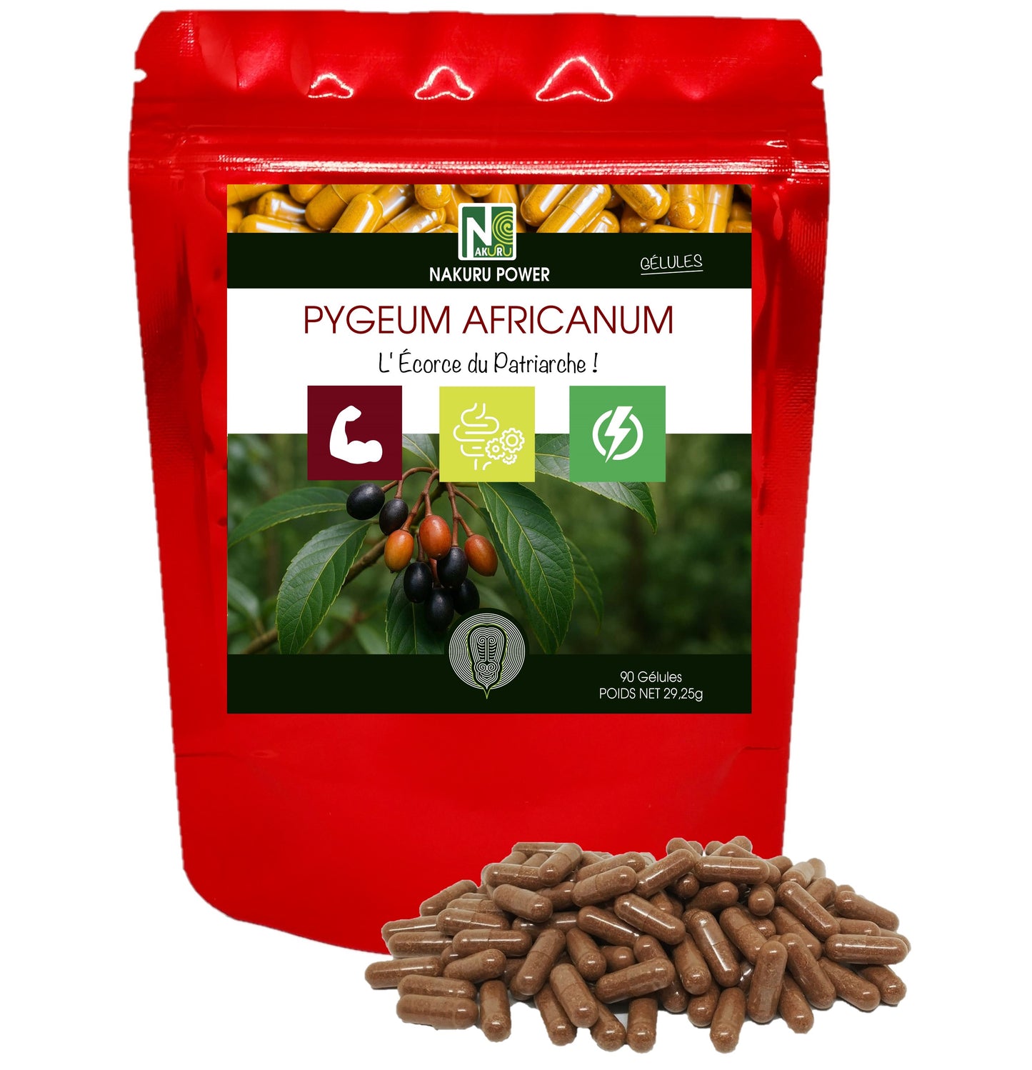 Pygeum Africanum | 90 Gélules | Gamme Power | Fabriqué en France | "L' Écorce du Patriarche !"