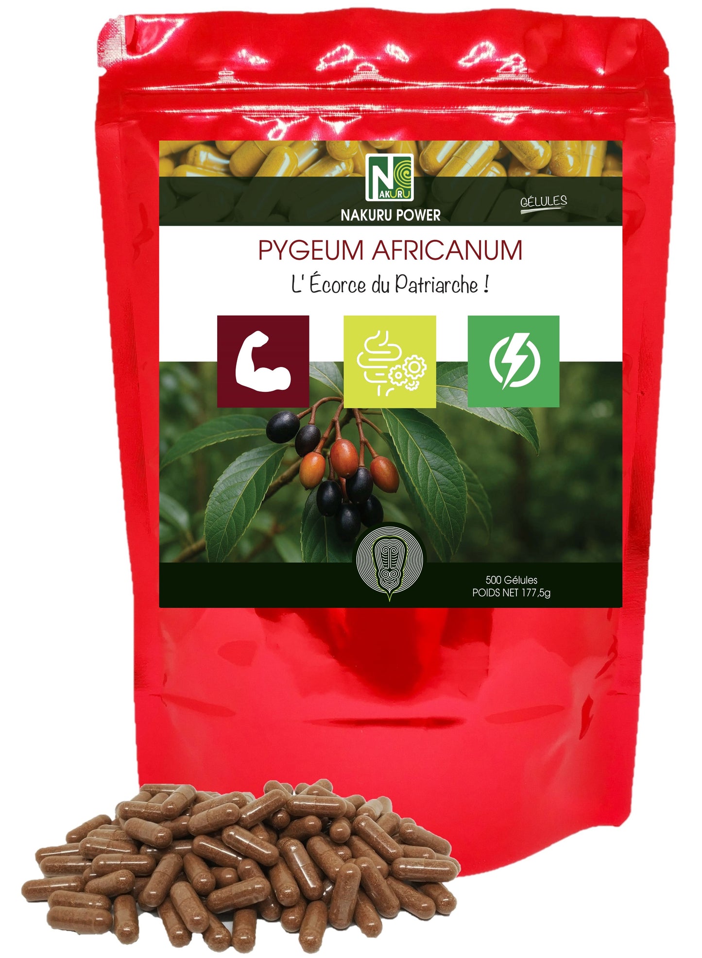 Pygeum Africanum | 500 Gélules | Gamme Power | Fabriqué en France | "L' Écorce du Patriarche !"