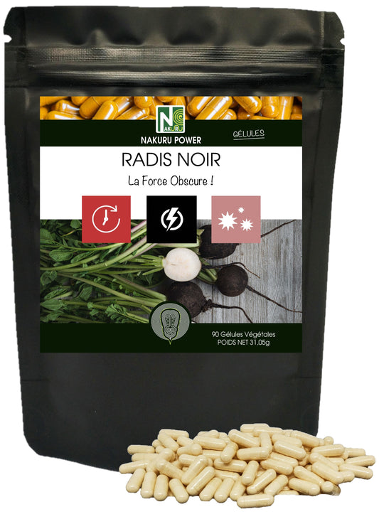 Radis Noir | 90 Gélules Végétales | Gamme Power | Fabriqué en France | "La Force Obscure!"