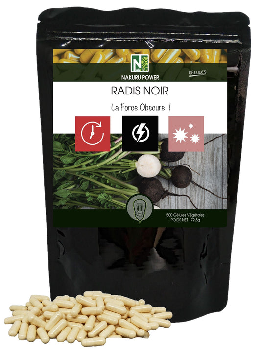 Radis Noir | 500 Gélules Végétales | Gamme Power | Fabriqué en France | "La Force Obscure!"