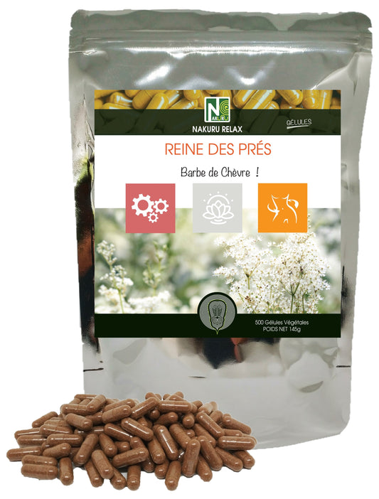 Reine des Prés | 500 Gélules Végétales |  Gamme Relax | Fabriqué en France | "Barbe de Chèvre!"