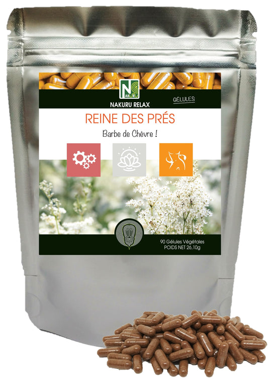 Reine des Prés | 90 Gélules Végétales |  Gamme Relax | Fabriqué en France | "Barbe de Chèvre!"