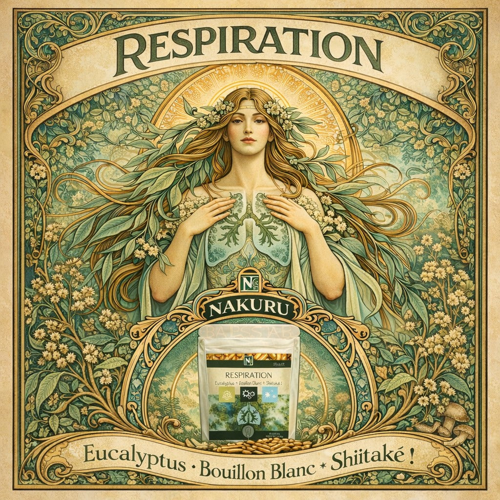 Respiration | 90 Gélules | Gamme Équilibre | Fabriqué en France | "Eucalyptus + Bouillon Blanc + Shiitaké !"
