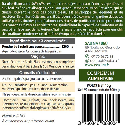 Saule Blanc | 90 Comprimés | Gamme Power | Fabriqué en France | "L'Éclaireur d'Argent !"