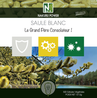 Saule Blanc | 500 Gélules Végétales| Gamme Power | Fabriqué en France | "Le Grand Père Consolateur !"