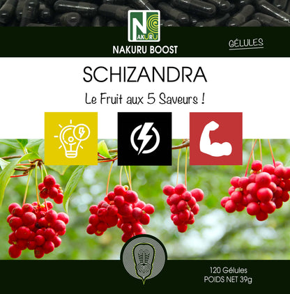 Schizandra | 120 Gélules | Gamme Boost | Fabriqué en France | "Le Fruit aux 5 Saveurs !"