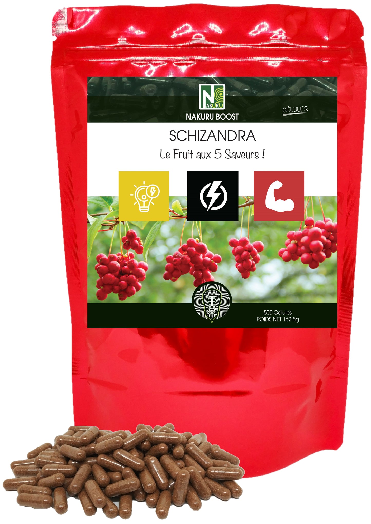 Schizandra | 500 Gélules | Gamme Boost | Fabriqué en France | "Le Fruit aux 5 Saveurs !"