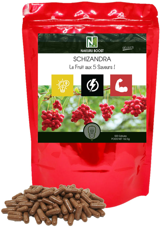 Schizandra | 500 Gélules | Gamme Boost | Fabriqué en France | "Le Fruit aux 5 Saveurs !"