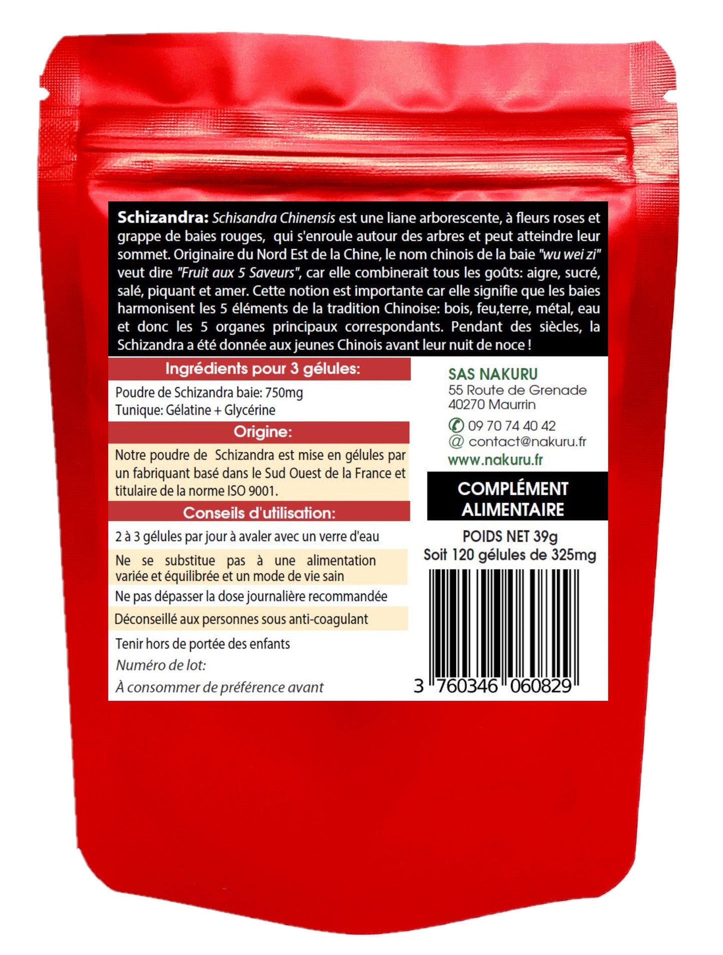 Schizandra | 120 Gélules | Gamme Boost | Fabriqué en France | "Le Fruit aux 5 Saveurs !"