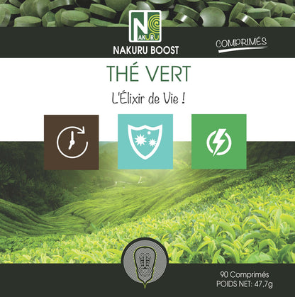 Thé Vert | 90 Comprimés |Gamme Boost | Fabriqué en France | "L'Élixir de Vie!"
