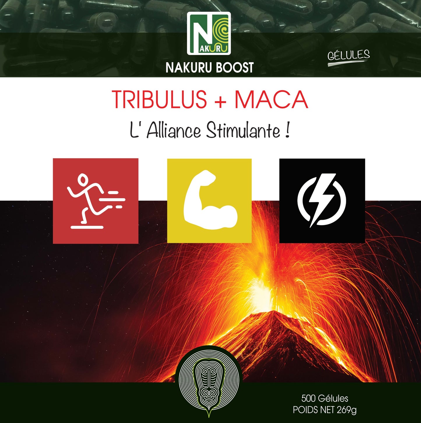 Tribulus + Maca | 500 Gélules | Gamme Boost | Fabriqué en France | "L'Alliance Stimulante !"