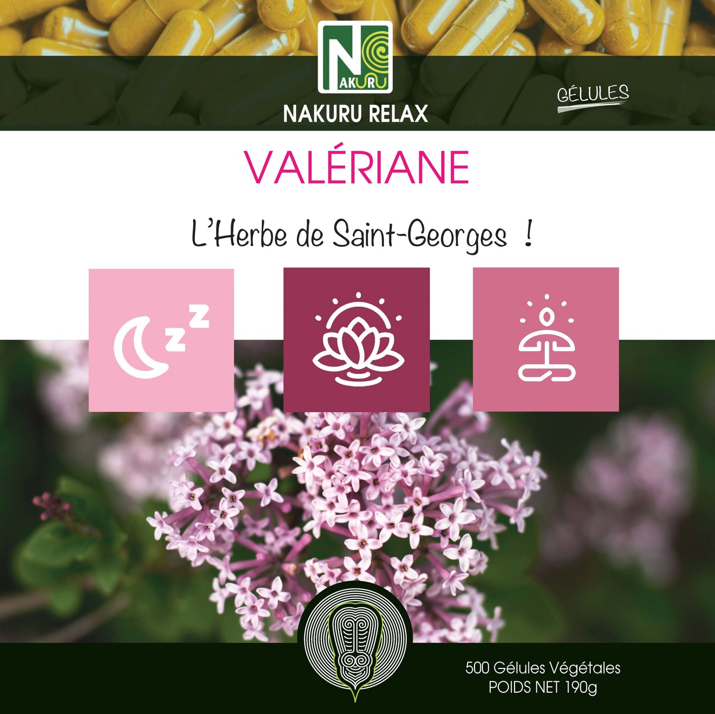 Valériane | 500 Gélules Végétales | Gamme Relax | Fabriqué en France | "L'Herbe de Saint-Georges!"