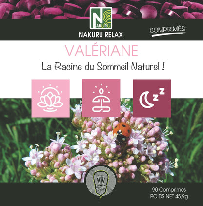 Valériane | 90 Comprimés |NAKURU Relax | Fabriqué en France | "La Racine du Sommeil Naturel!
