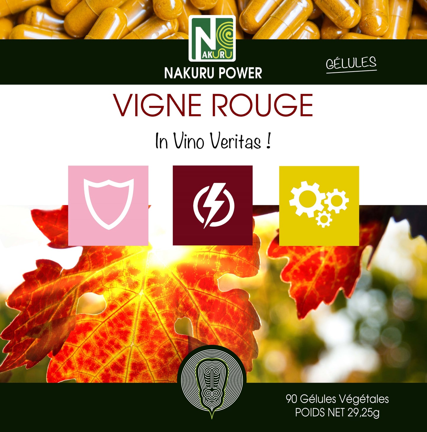 Vigne Rouge | 90 Gélules Végétales | Gamme Power | Fabriqué en France | "In Vino Veritas!"