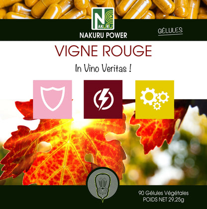 Vigne Rouge | 90 Gélules Végétales | Gamme Power | Fabriqué en France | "In Vino Veritas!"