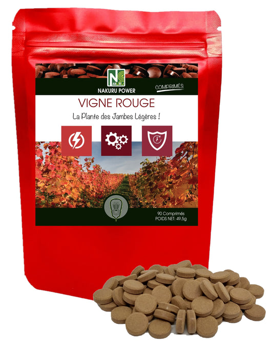 Vigne Rouge | 90 Comprimés |Gamme Power | Fabriqué en France | "La Plante des Jambes Légères!"