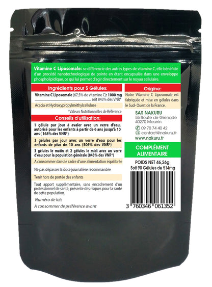 Vitamine C Liposomale | 90 Gélules Végétales | Gamme Power | Fabriqué en France | "La Révolution Nanotechnologique !"