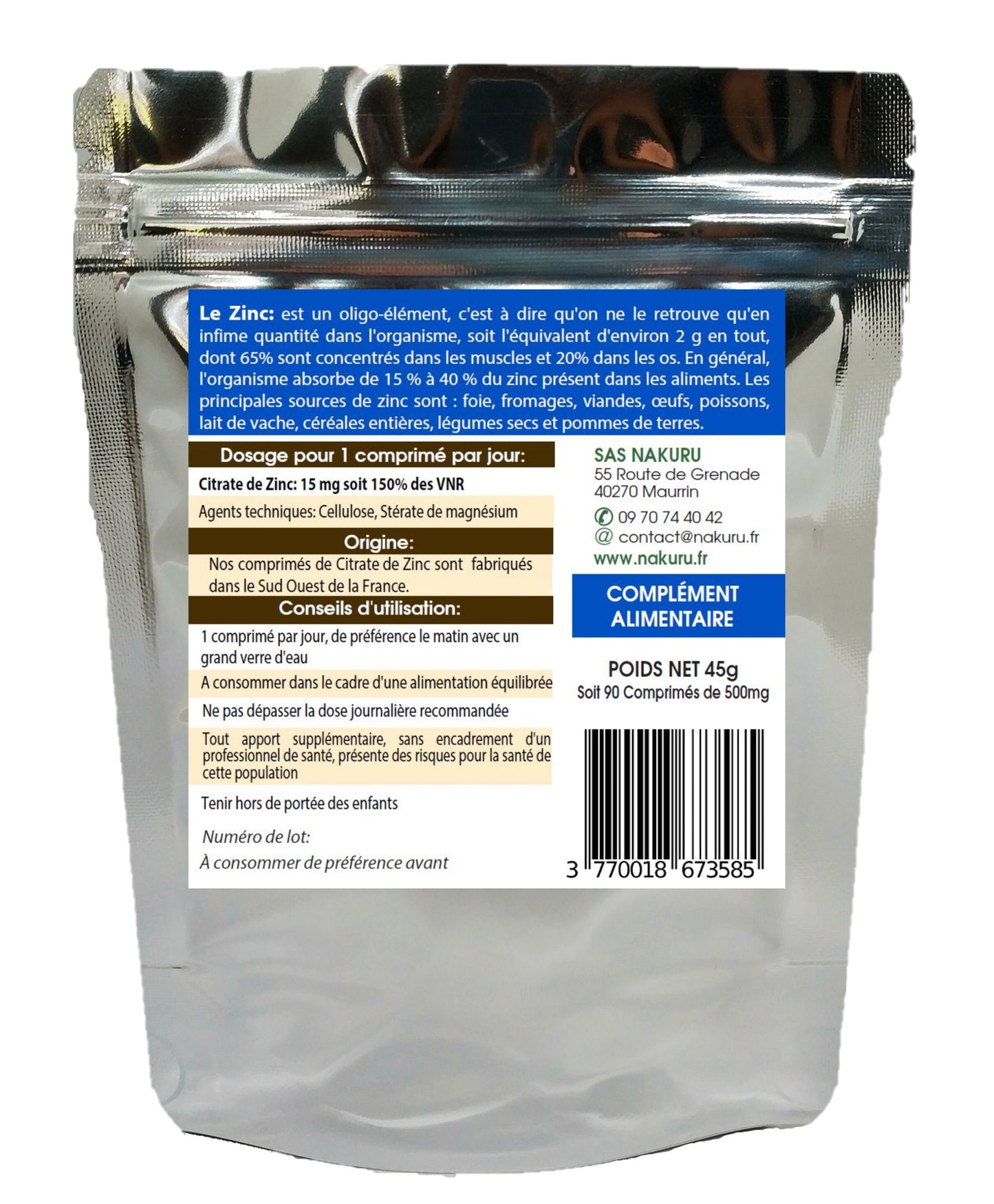 Citrate de Zinc | 90 Comprimés| Gamme Power | Fabriqué en France | "Le Super Oligo-Élément!"