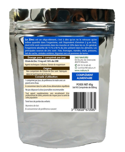 Citrate de Zinc | 90 Comprimés| Gamme Power | Fabriqué en France | "Le Super Oligo-Élément!"