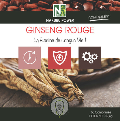 Ginseng Rouge | 60 Comprimés | Gamme Power | Fabriqué en France | "La Racine de longue Vie!"