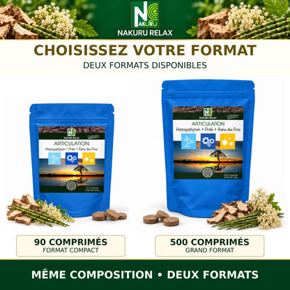 NAKURU Articulation — 500 comprimés — Comparatif des formats
