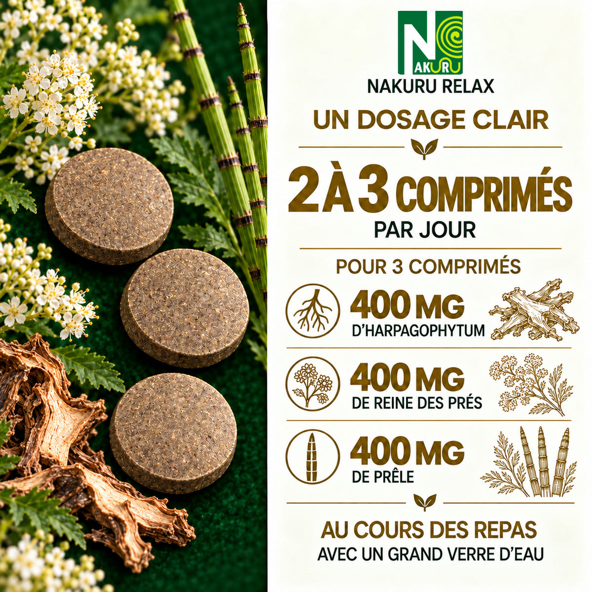 NAKURU Articulation — 500 comprimés — Dosage
