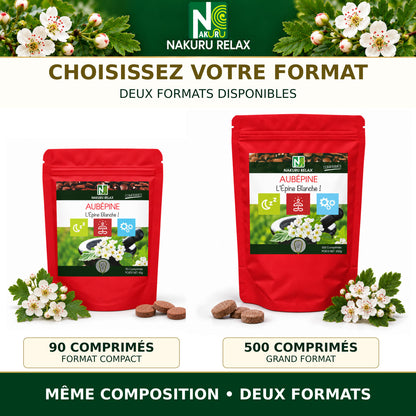 NAKURU Aubépine — 500 comprimés — Comparatif des formats