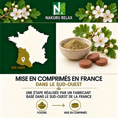NAKURU Aubépine — 500 comprimés — Fabrication